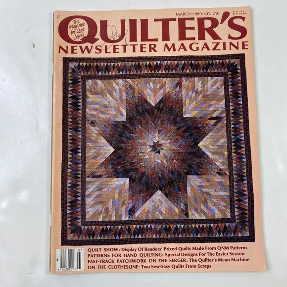 Vintage Quilters Newsletter Magazine March 1989 No. 210 Articles And Patterns - Picture 1 of 10